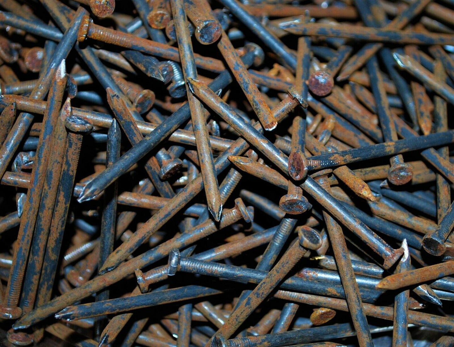 8D 2.5" - 5lbs Rustic Weather aged Steel Nails - Steampunk Hardware - #NB06