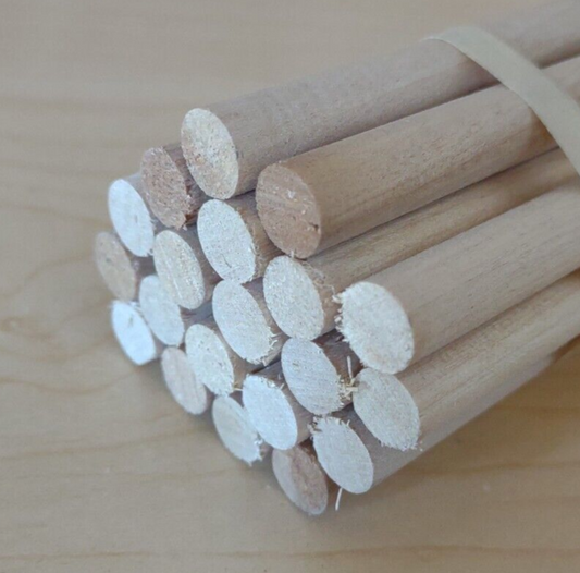 3/8" x 7-15/16" BIRCH Unfinished Wood Dowel Rods 20pc Packs Lot #DR05