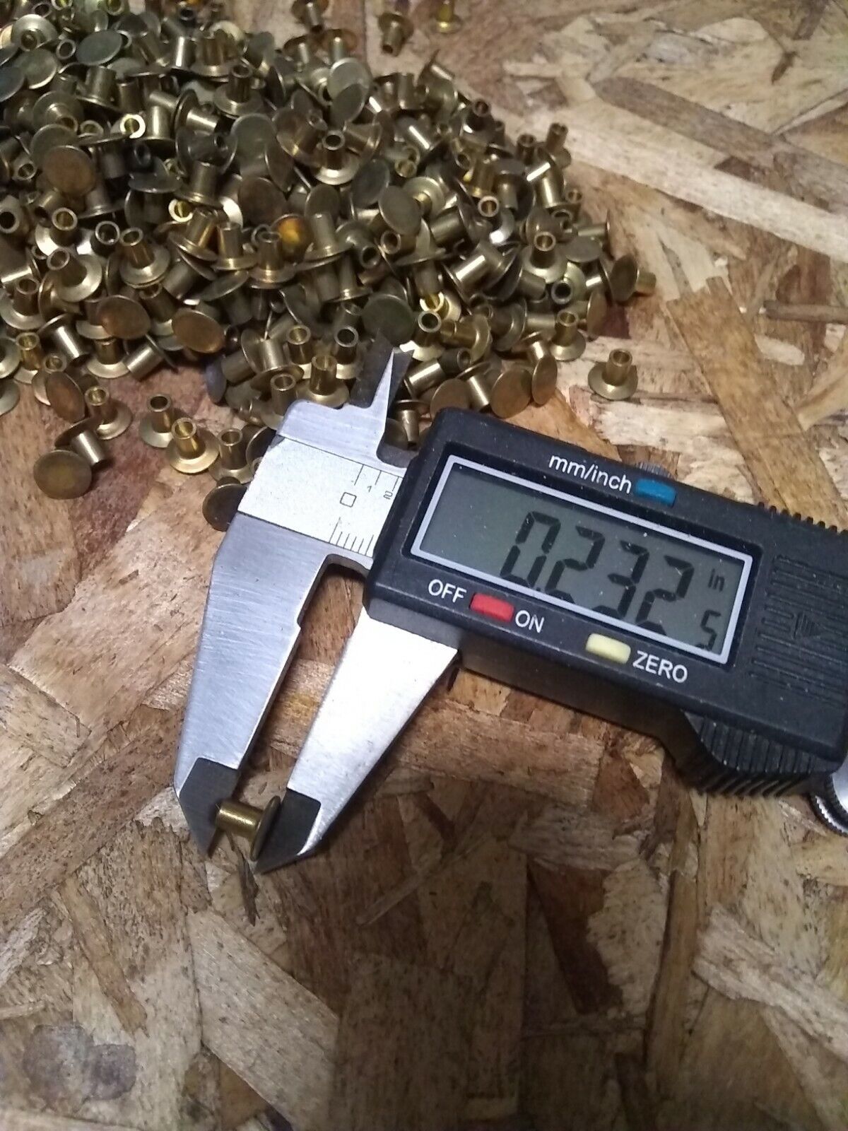NOS .14x.23" Solid Brass Tubular Brake Rivets Approx 800pcs Full 1lb lots bulk