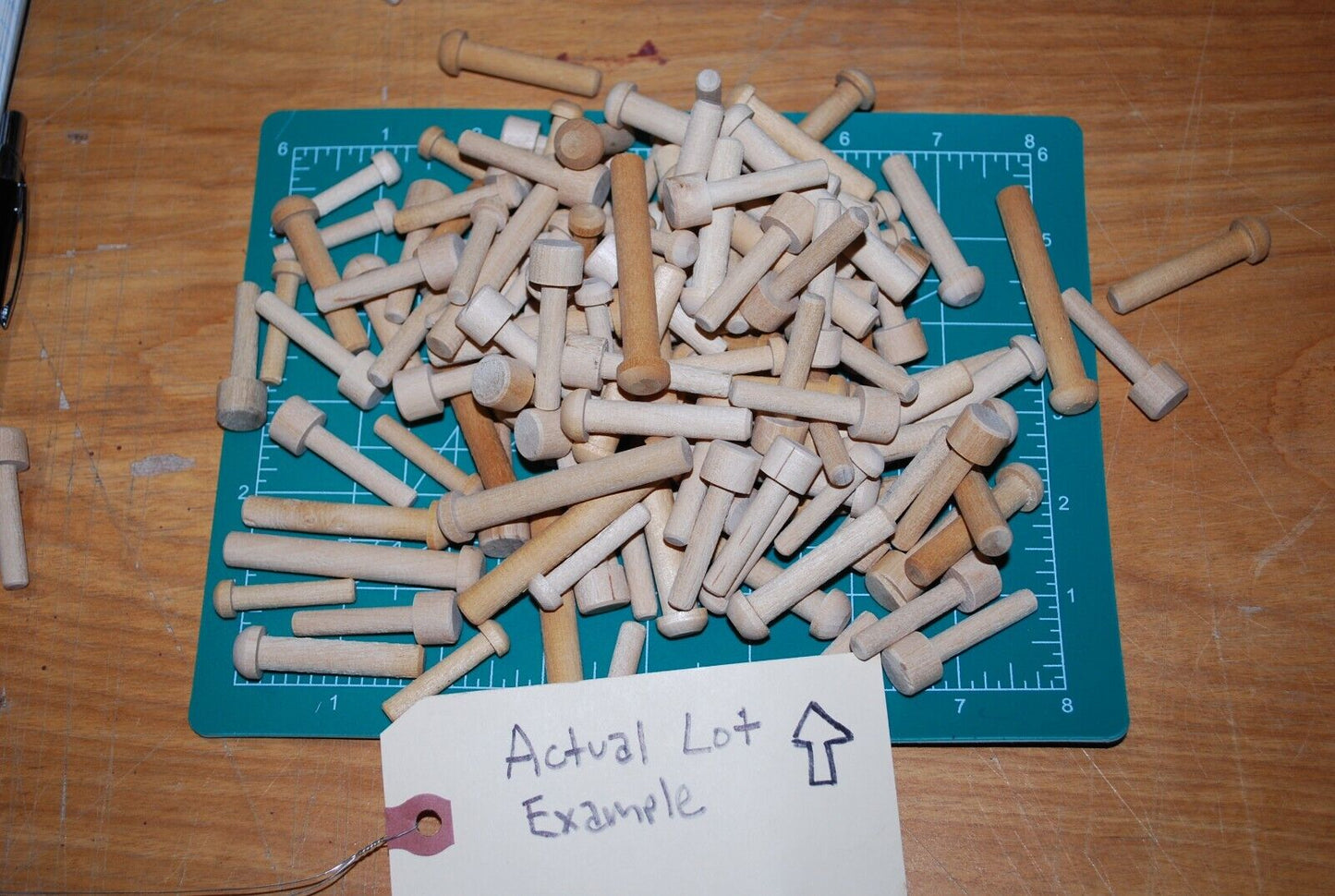 Mixed Various Unfinished Hardwood Toy Axle Peg 7-8oz 100+ pc Packs Lot #TA01