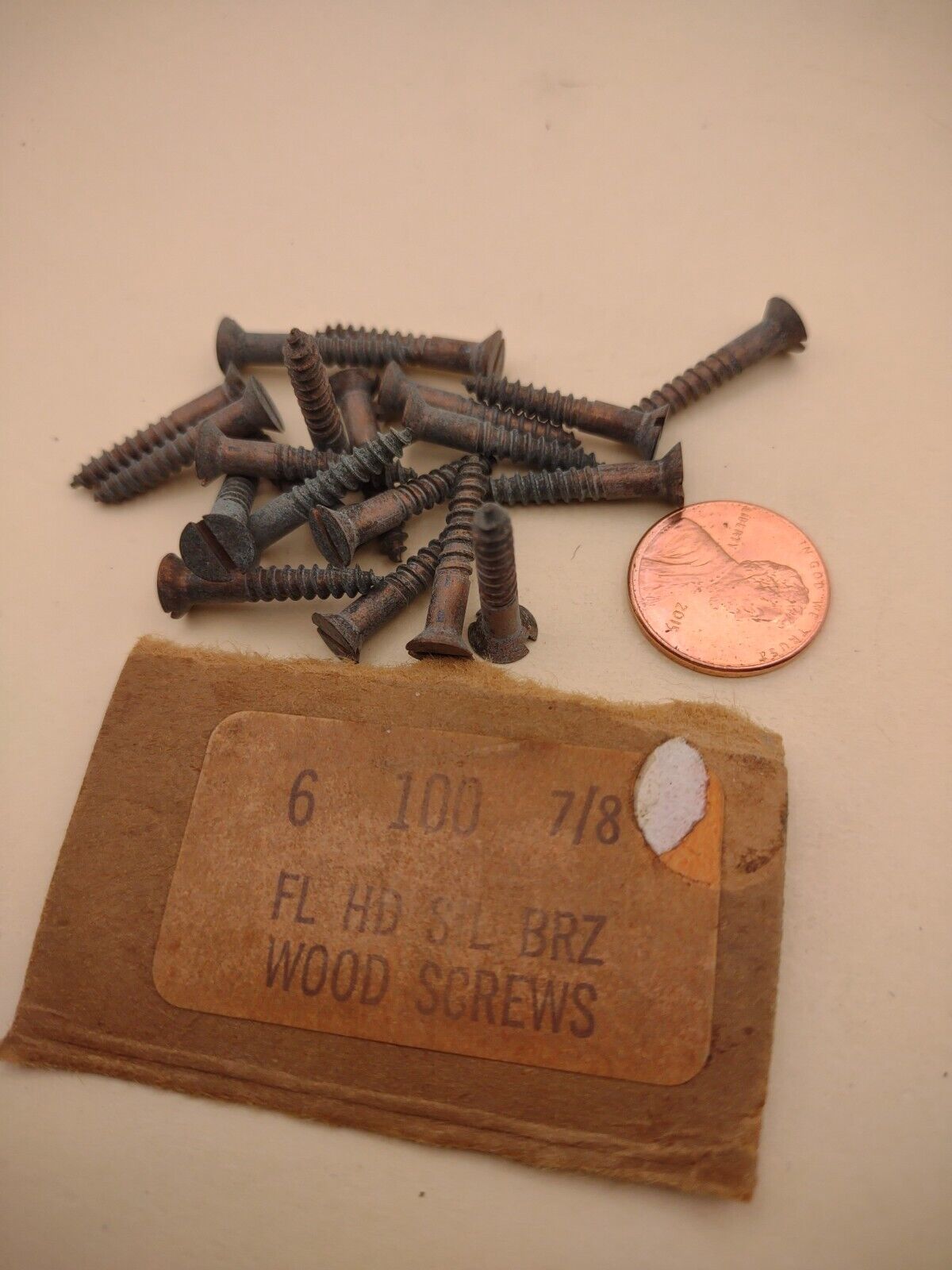 #6 x 7/8" Silicon Bronze Flat Head Slotted Marine Wood Screws (20) pack SBWS02
