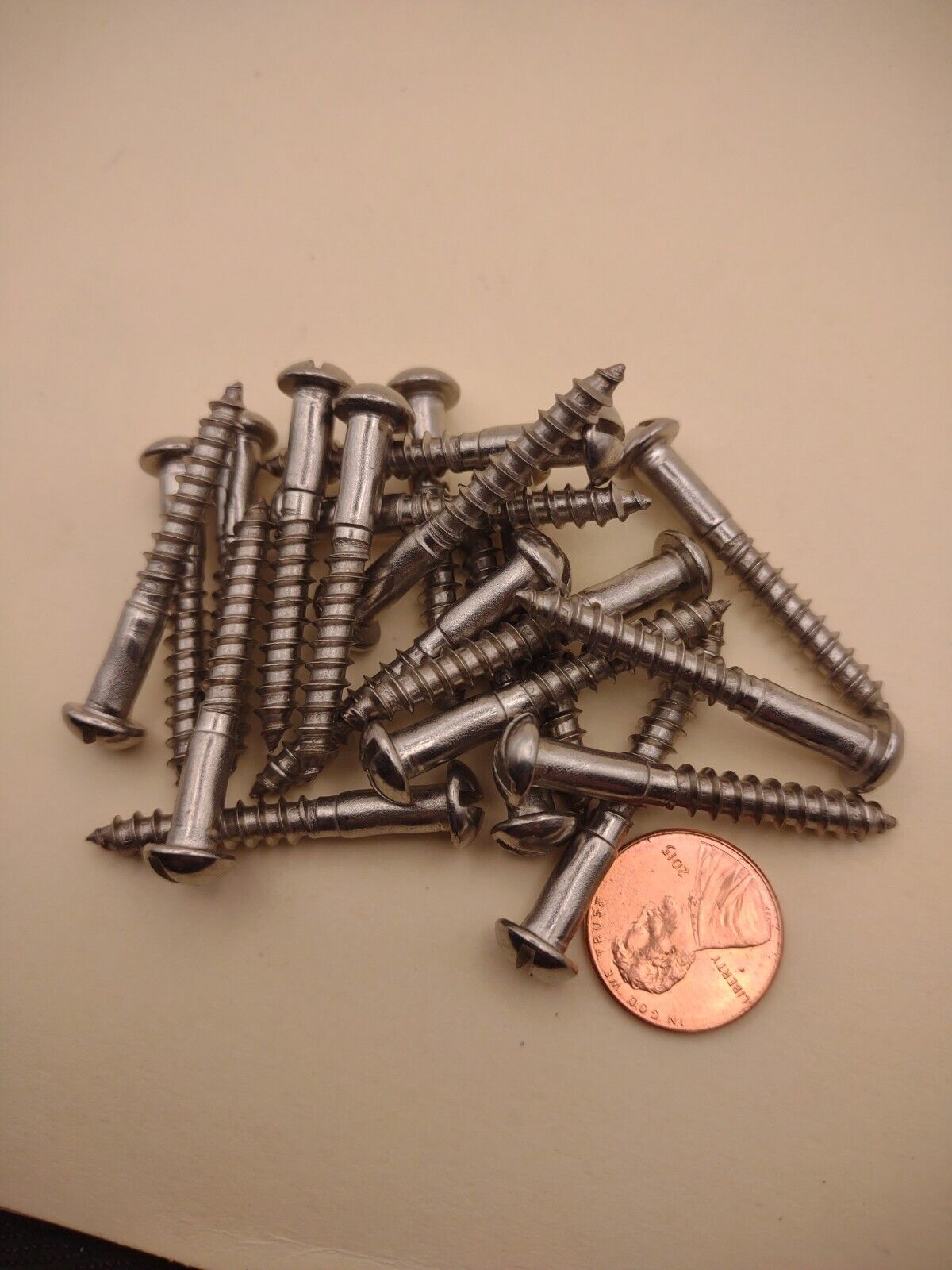 #10x 1-1/2" 18-8 Stainless Round Head Slotted Marine Wood Screws 20 pack SSWS47