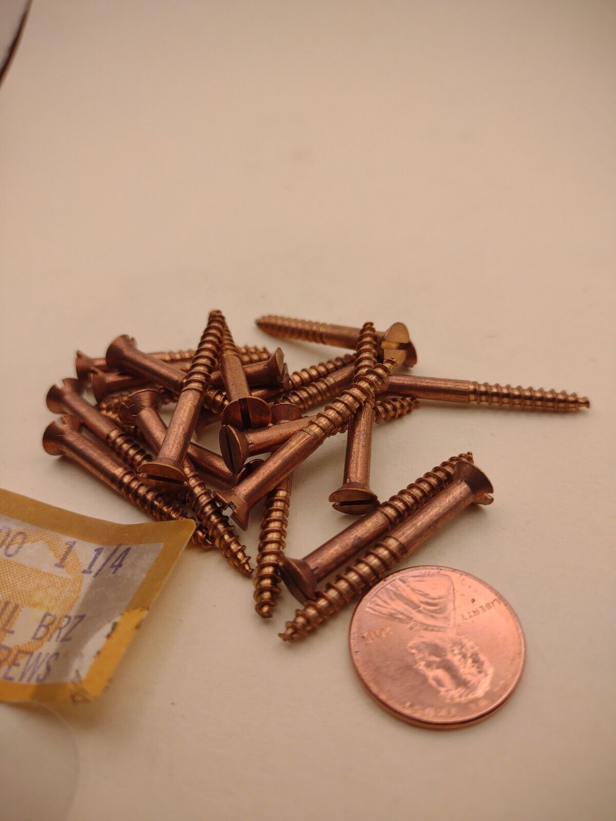 #6 x 1-1/4" Silicon Bronze Flat Head Slotted Marine Wood Screws (20) pack SBWS14