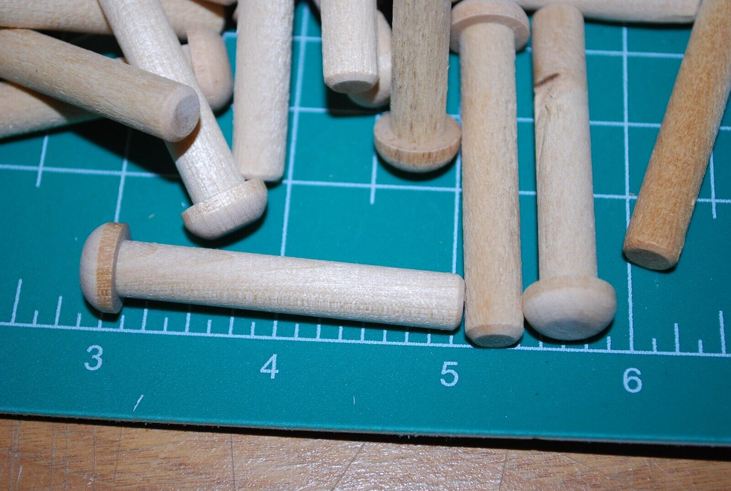 5/16" Tenon x 2-1/8" Unfinished Hardwood Toy Axle Peg 50pc Packs Lot #TA05