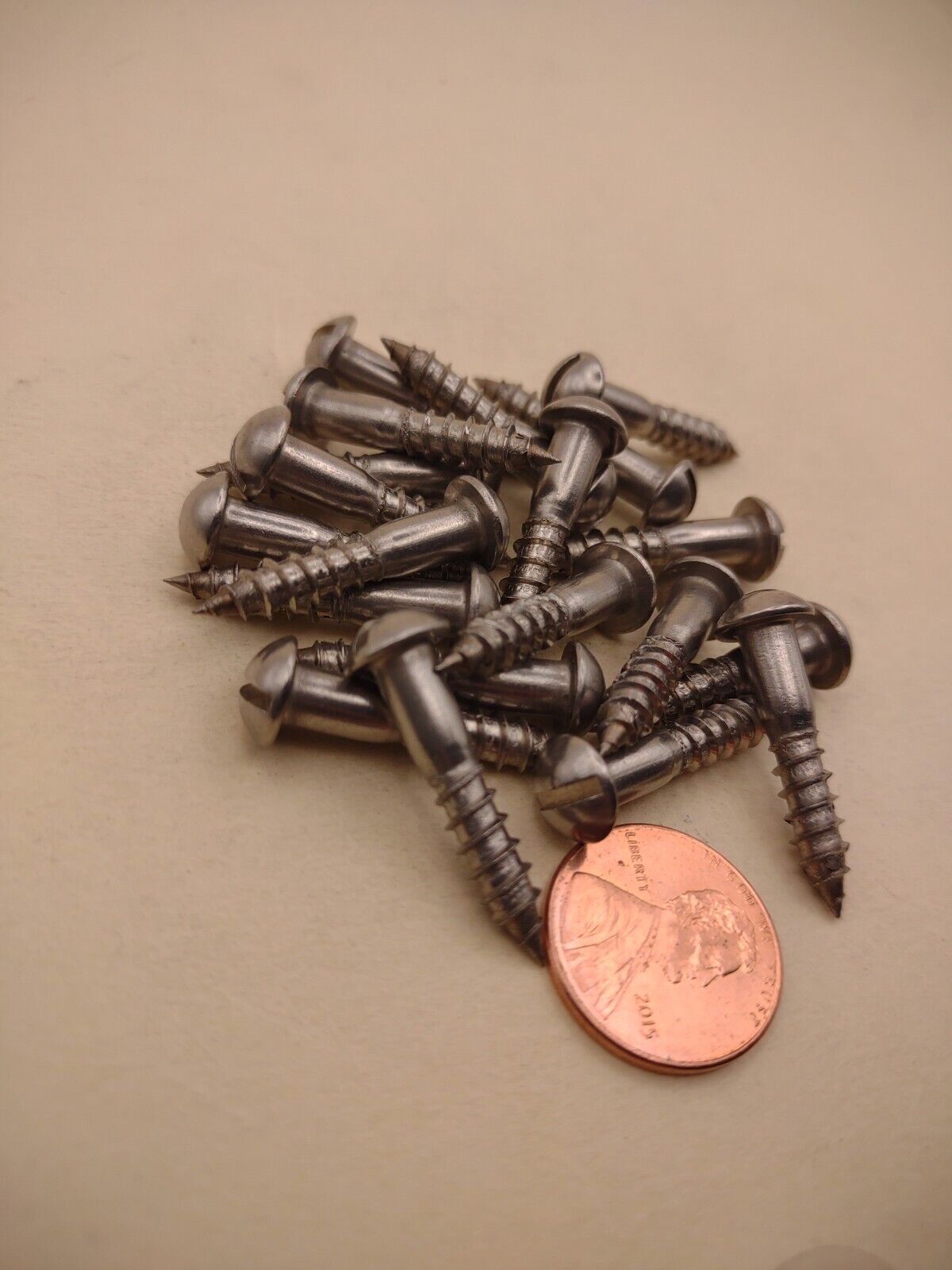 #10 x 1" 18-8 Stainless Round Head Slotted Marine Wood Screws (20) pack SSWS43
