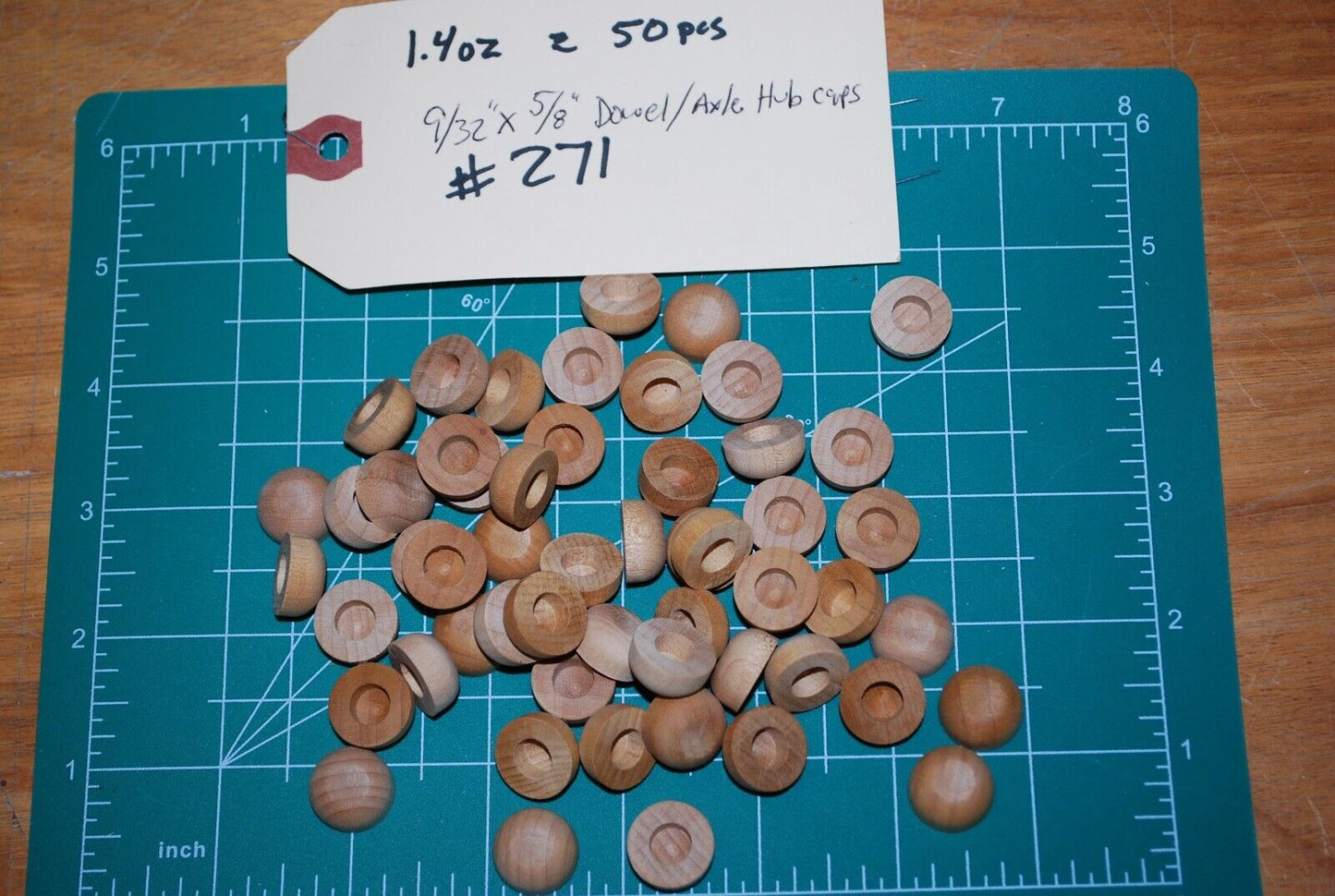 5/8" x 9/32" hole Unfinished Hardwood Toy Axle Dowel Cap 50pc Packs Lot #TA12