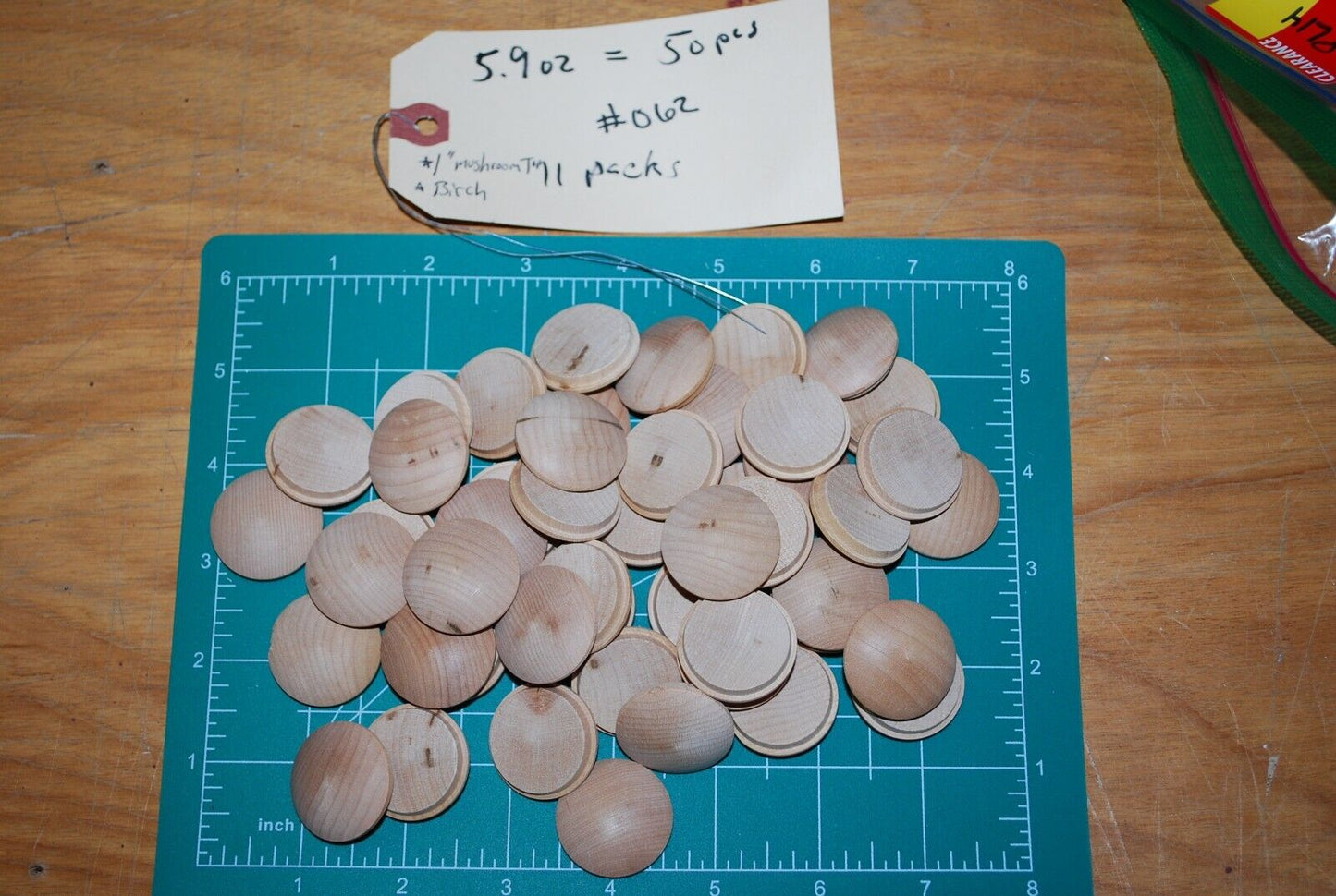 1" Mushroom Top Birch Wood Plugs 50pc Packs - PL14