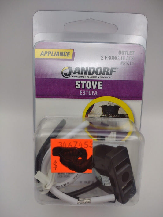 Jandorf Appliance Stove Electrical OUTLET 2-Prong Black 125V 15 Amp 61014 E23