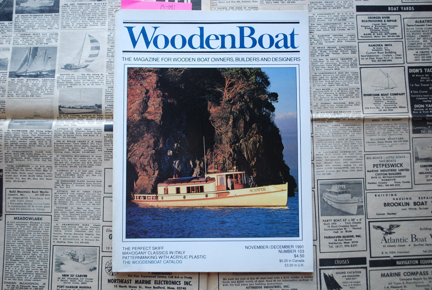 WoodenBoat Magazine "Mahogony Classics in Italy" Nov / Dec 1991 No. 103 M-091