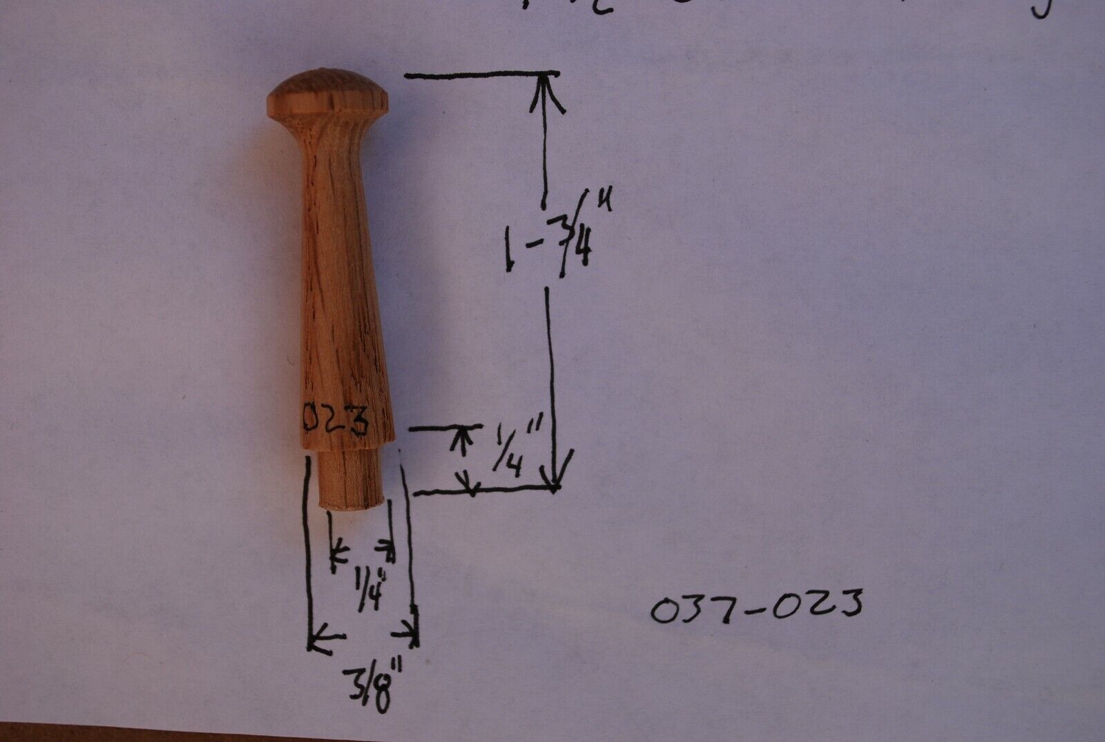 1-1/2" Unfinished Mini Oak Shaker Pegs - coat rack peg 25pc Packs Lot SP09