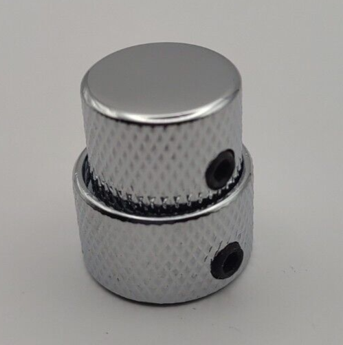 Set Dual Concentric Nested Control Knobs for Electric Guitar CHROME *Quality NOS