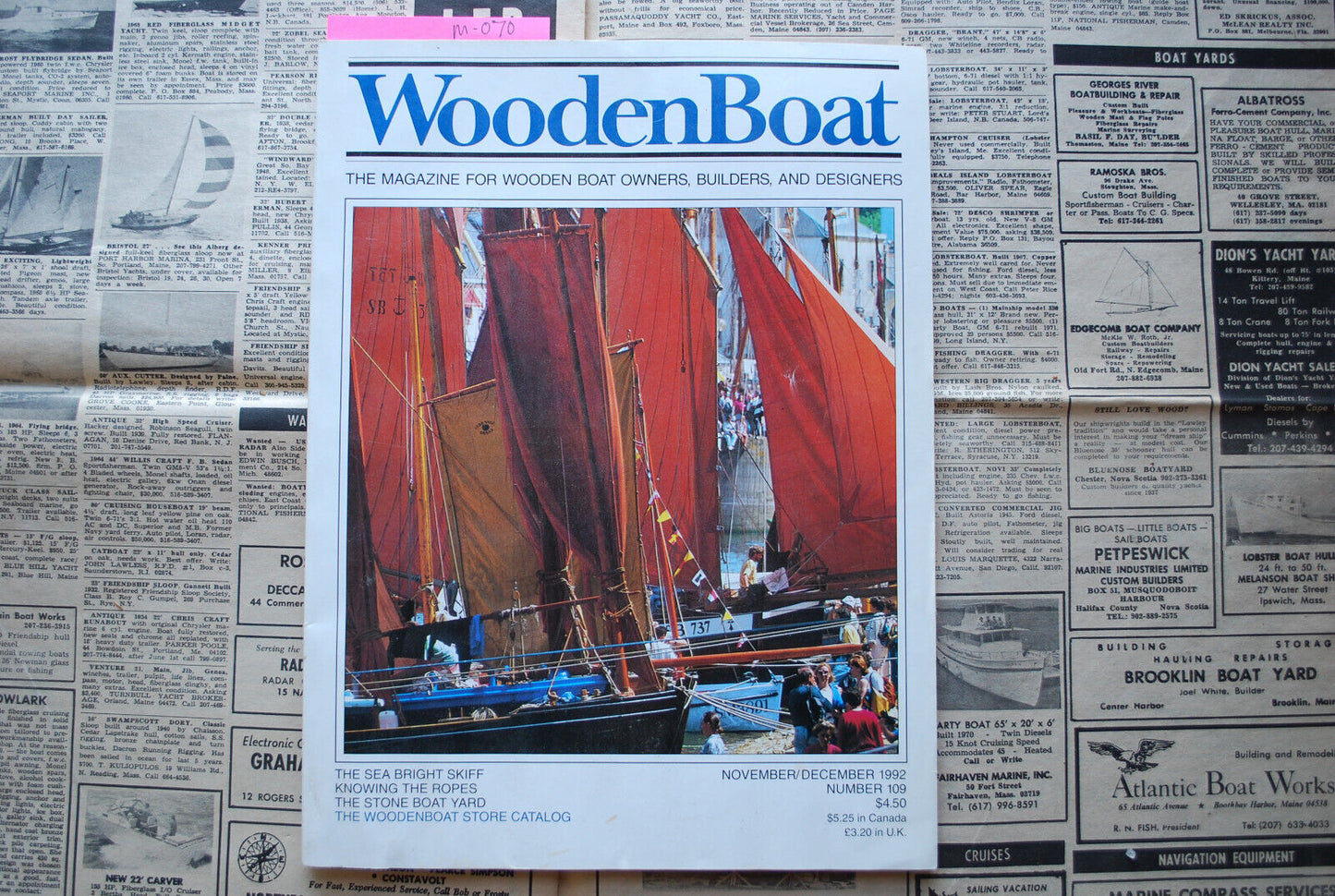WoodenBoat Magazine "Knowing the Ropes" Nov / Dec 1992 No. 109 M-070