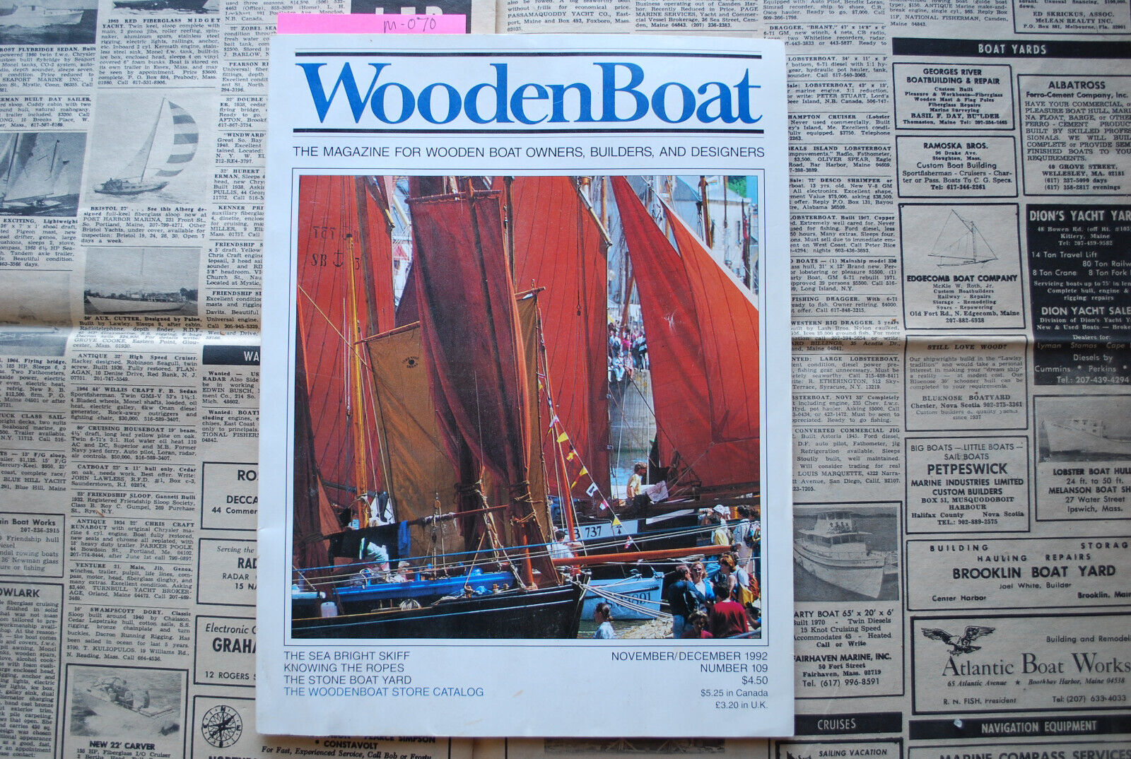 WoodenBoat Magazine "Knowing the Ropes" Nov / Dec 1992 No. 109 M-070