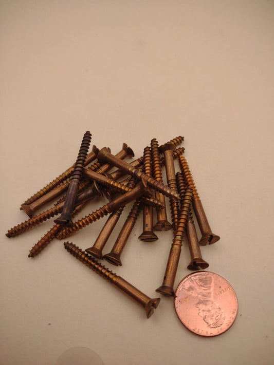 #6 x 1-1/2" Silicon Bronze Flat Head Slotted Marine Wood Screws (20) pack SBWS11