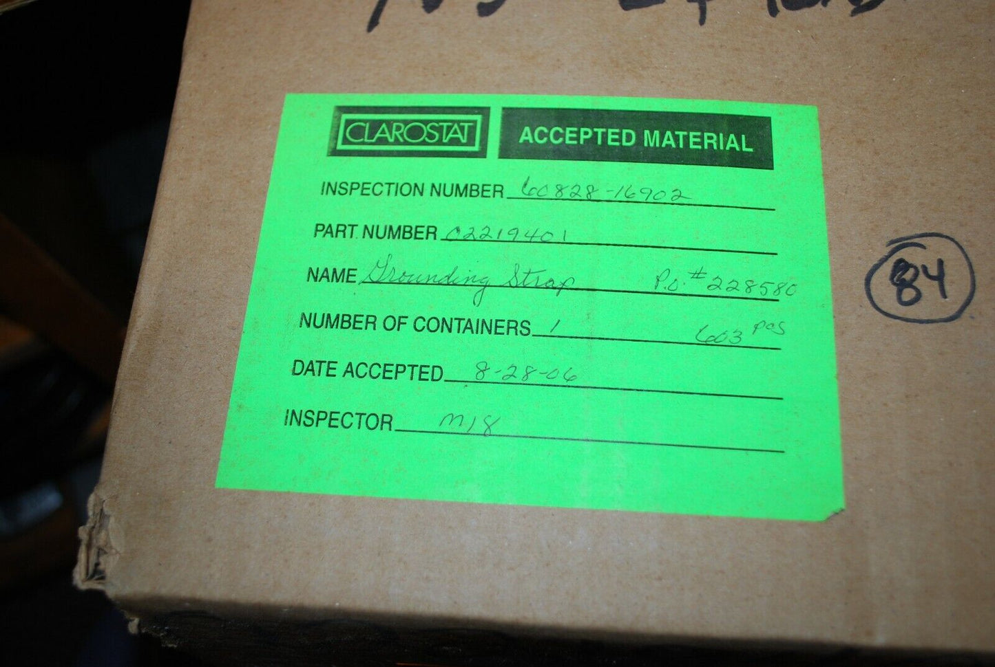 NOS Clarostat 240-C Decade Box c2219401 Grounding Strap LOT (qty. 702pcs)