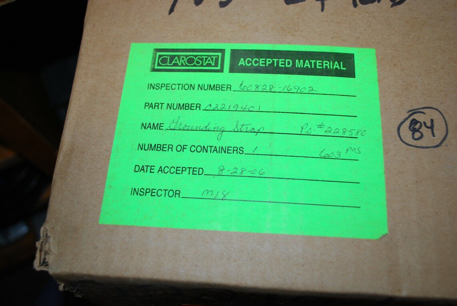 NOS Clarostat 240-C Decade Box c2219401 Grounding Strap LOT (qty. 702pcs)