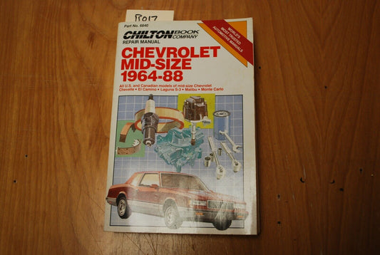 CHILTON'S Repair Manual/Guide - Chevrolet Mid-Size 1964 - 1988 - B017