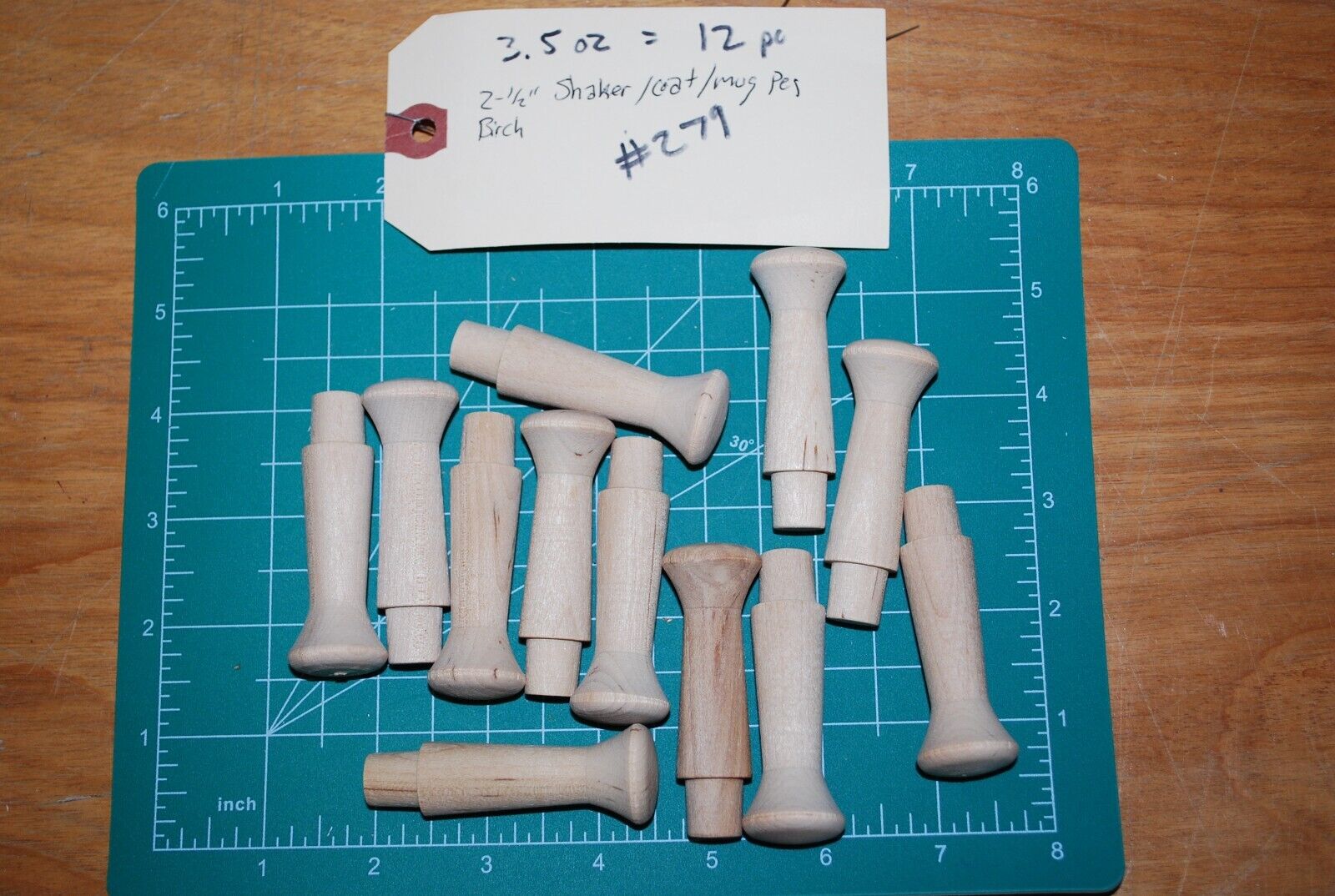 2-1/2" Unfinished Hardwood Shaker Peg - Coat hanger rack 12pc Packs Lot #SP10