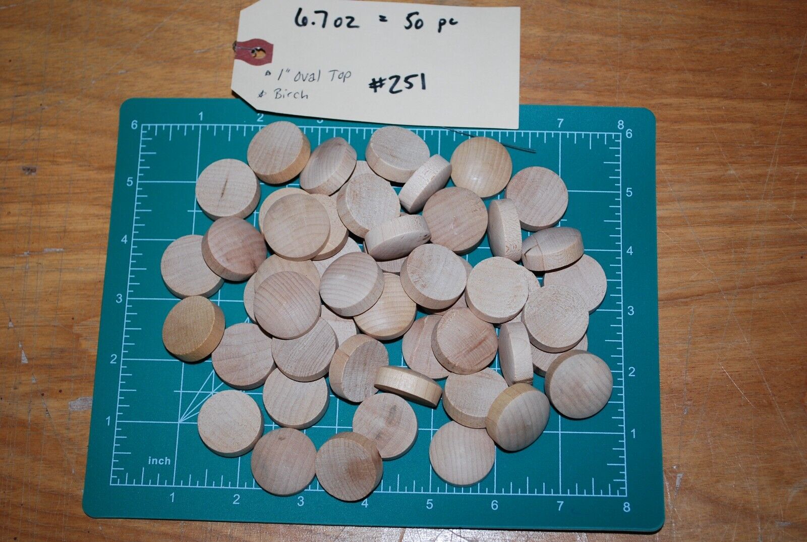 1" Oval Top Birch Wood Plugs 50pc Packs - PL16