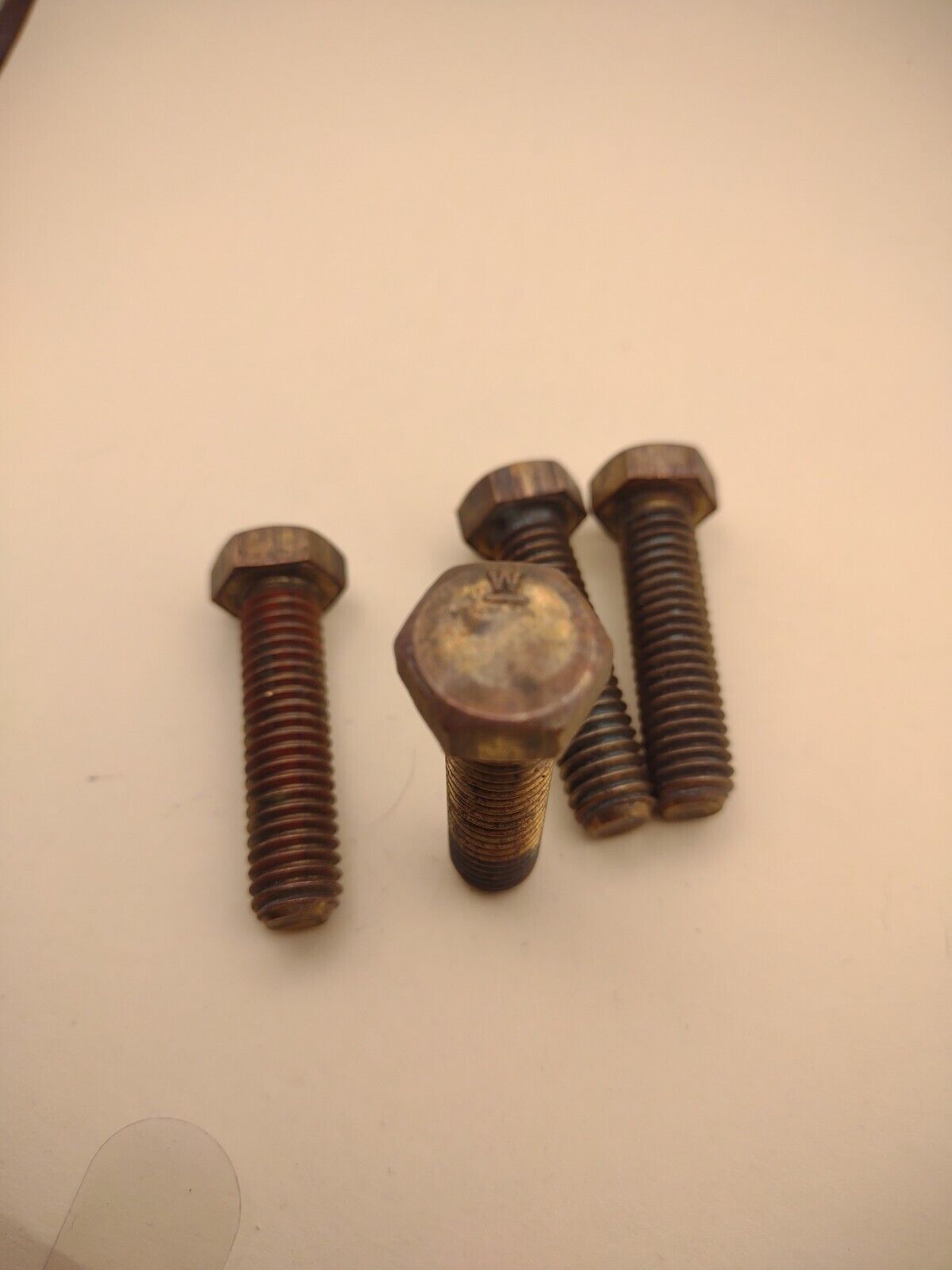 3/8"-16 x 1-1/2" 'W' Brass Hex Bolt NOS (4pcs) Pack SBMS03