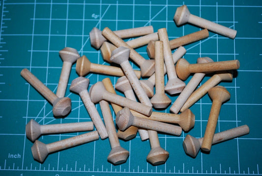 1/4" Tenon x 1-7/8" Unfinished Hardwood Toy Axel Peg 25pc Packs Lot #TA07