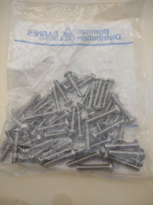 10-24 x 1" 18-8 Stainless Round Head Slotted Machine Screws (50) pack SSMS10