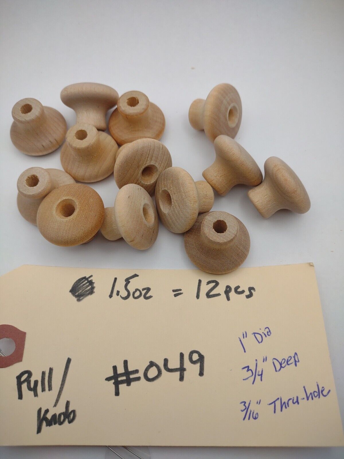 1" x 3/4" x 3/16" hole Unfinished Cabinet / Drawer Pull 12pc Pack Lot #CPH03