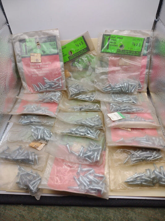 #5 x 5/8" Slotted Flat Head Reed & Prince Wood Screws (440pcs) NOS Lot RP009