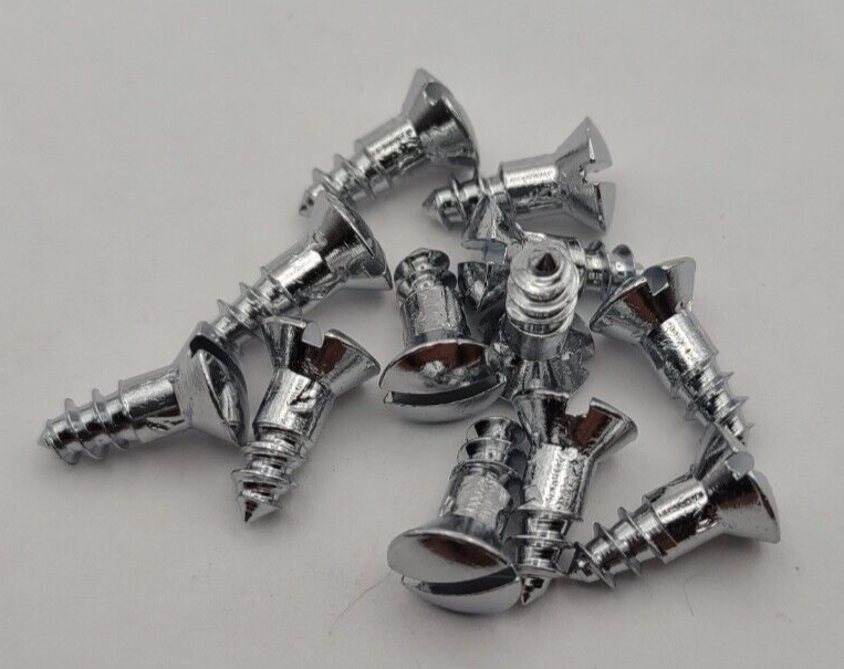 #8 x 1/2" Chrome Brass Oval Head Slotted Marine Wood Screws (12) pack CBWS24