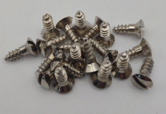 #8 x 1/2" Nickel Plated Oval Head Slotted Steel Wood Screws (20) Packs #csp05