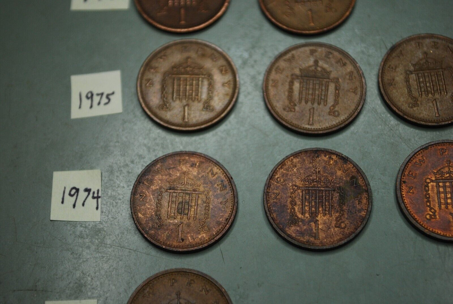 Lot of (22) 1971-1979 British UK 1p New Penny Coins