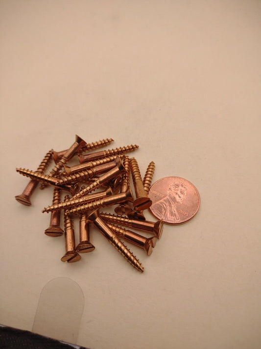 #6 x 1" Silicon Bronze Flat Head Slotted Marine Wood Screws (20) pack SBWS15