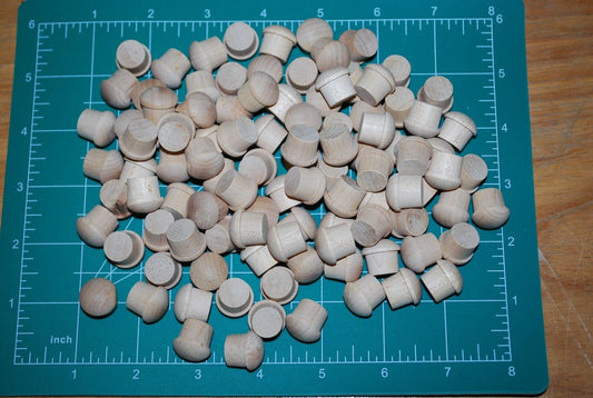 1/2" Mushroom Top Birch 3/8" Deep Wood Plugs 100pc Packs - PL10