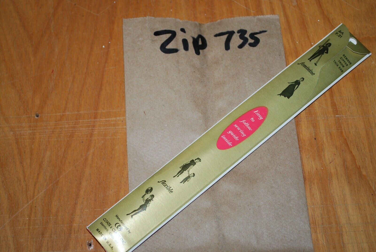 N.O.S. J&P Coats 18" Metal Zipper White - (Lot of 1 packs) - zip735