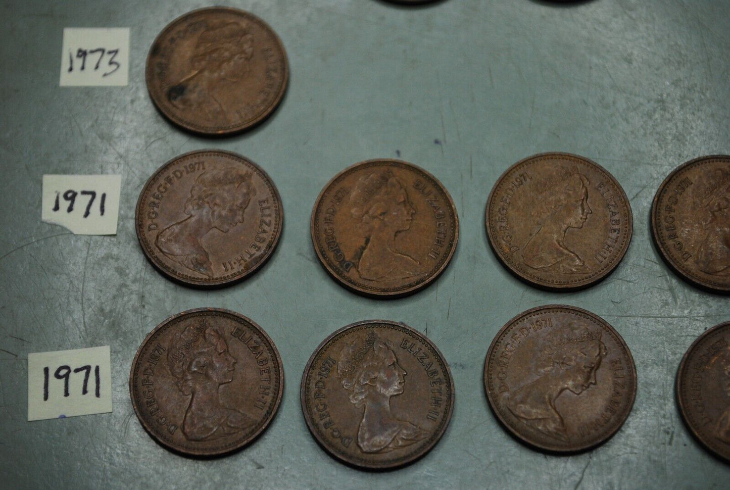 Lot of (22) 1971-1979 British UK 1p New Penny Coins