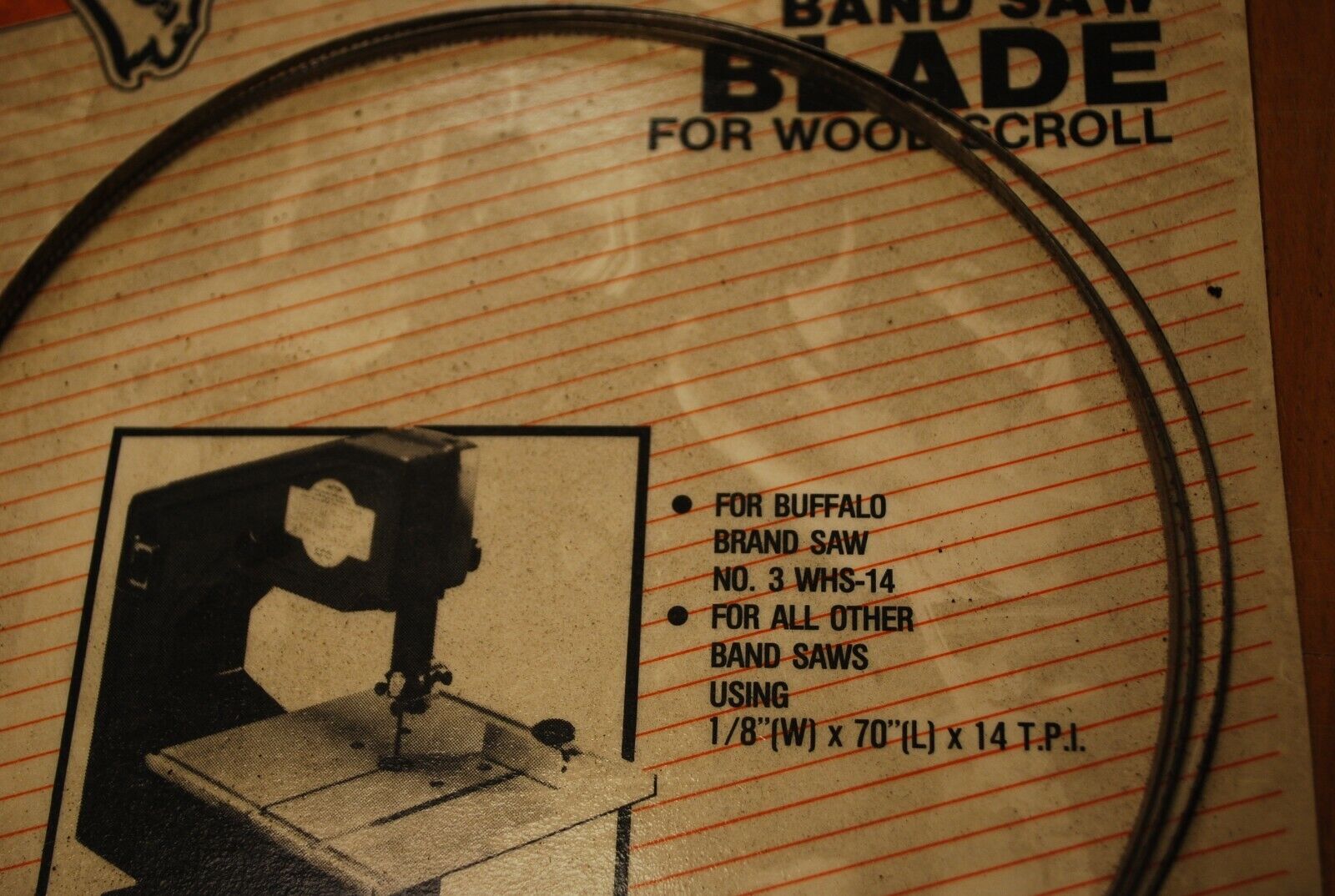 70" x 1/8" 14 TPI Scrolling Band Saw Blade - Buffalo BSB-7018-14 - NOS - BS-02