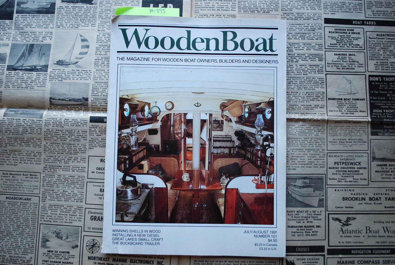WoodenBoat Magazine "Installing a New Diesel" Jul/Aug 1991 No. 101  M-045
