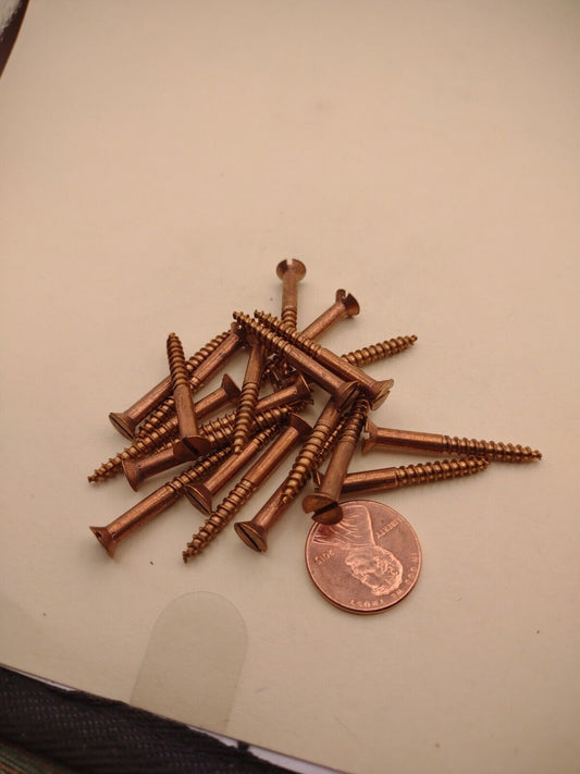 #6 x 1-1/4" Silicon Bronze Flat Head Slotted Marine Wood Screws (20) pack SBWS12