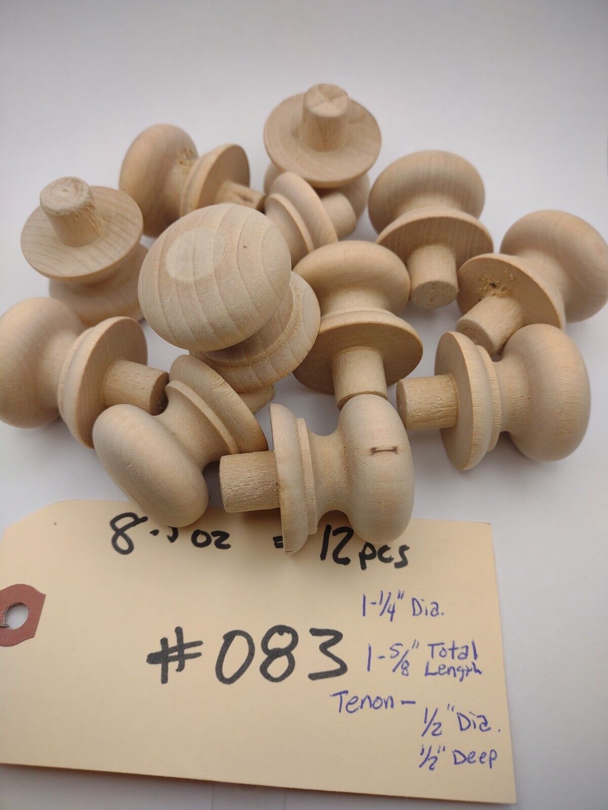 1-1/4" x 1-5/8" x 1/2" Unfinished Shaker Knob Pull 12pc Pack Lot #CPP05