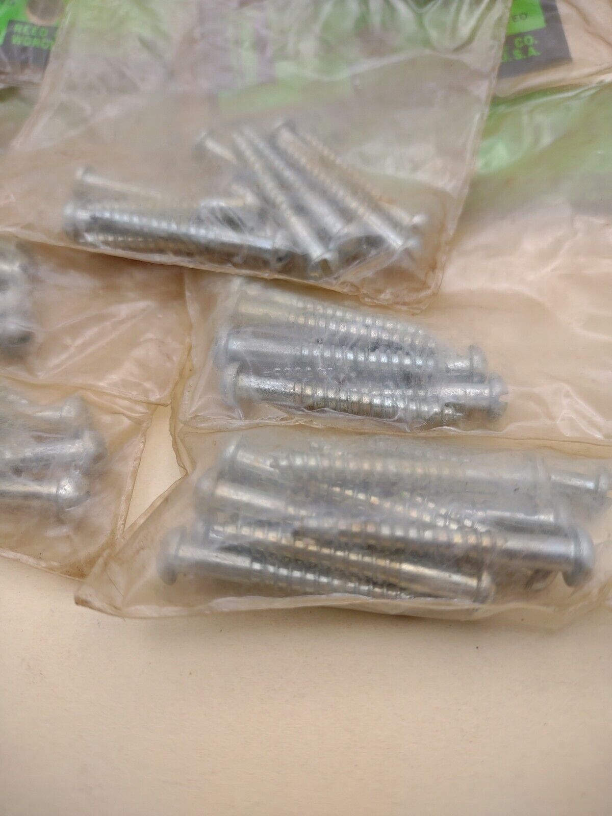 #7 x 1-1/4" Slotted Round Head Reed & Prince Wood Screws (60pcs) NOS Lot RP090