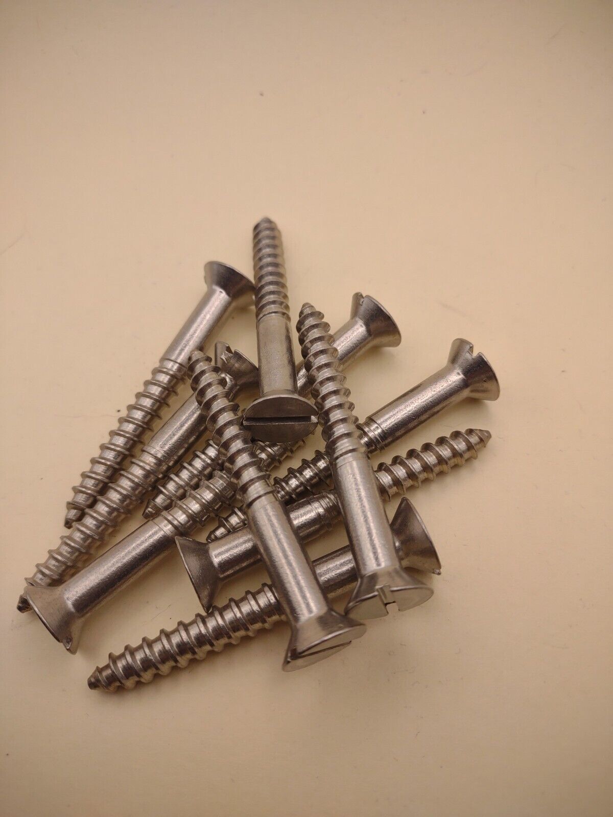 #16x 2-1/2" 18-8 Stainless Flat Head Slotted Marine Wood Screws (10) pack SSWS65