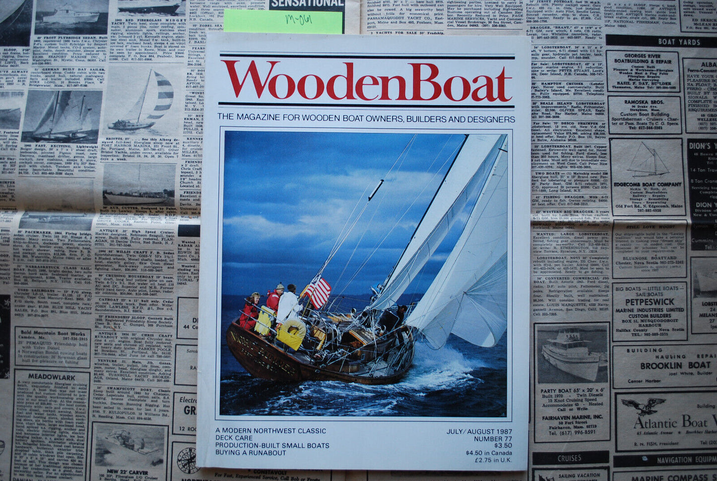 WoodenBoat Magazine "Production Built Small Boats" Jul / Aug 1987 No. 77 M-061