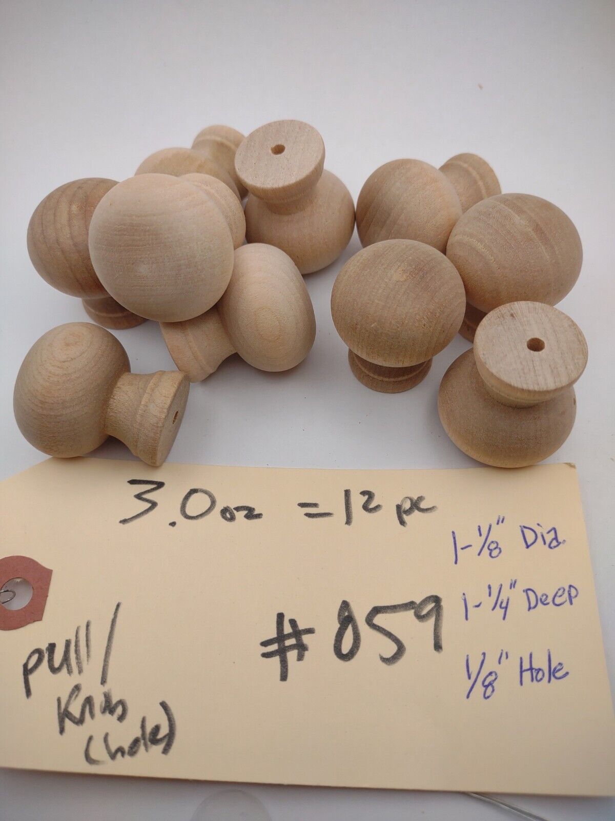 1-1/8" x 1-1/4" x 1/8" hole Unfinished Cabinet Drawer Pull 12pc Pack Lot #CPH08