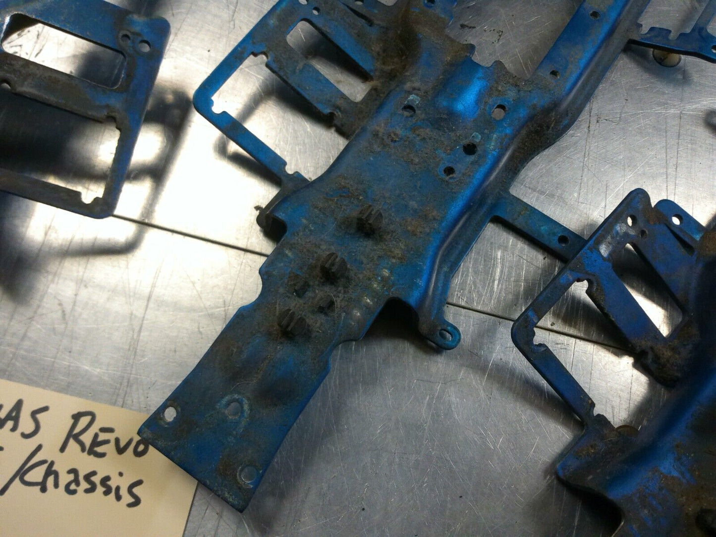 Lot of used Traxxas Revo Frame / Chassis Plates and Parts, Dirty but reusable