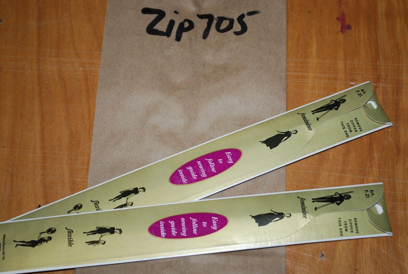 N.O.S. J&P Coats 7" Metal Zipper 5 Copenhagen - (Lot of 2 packs) - zip705