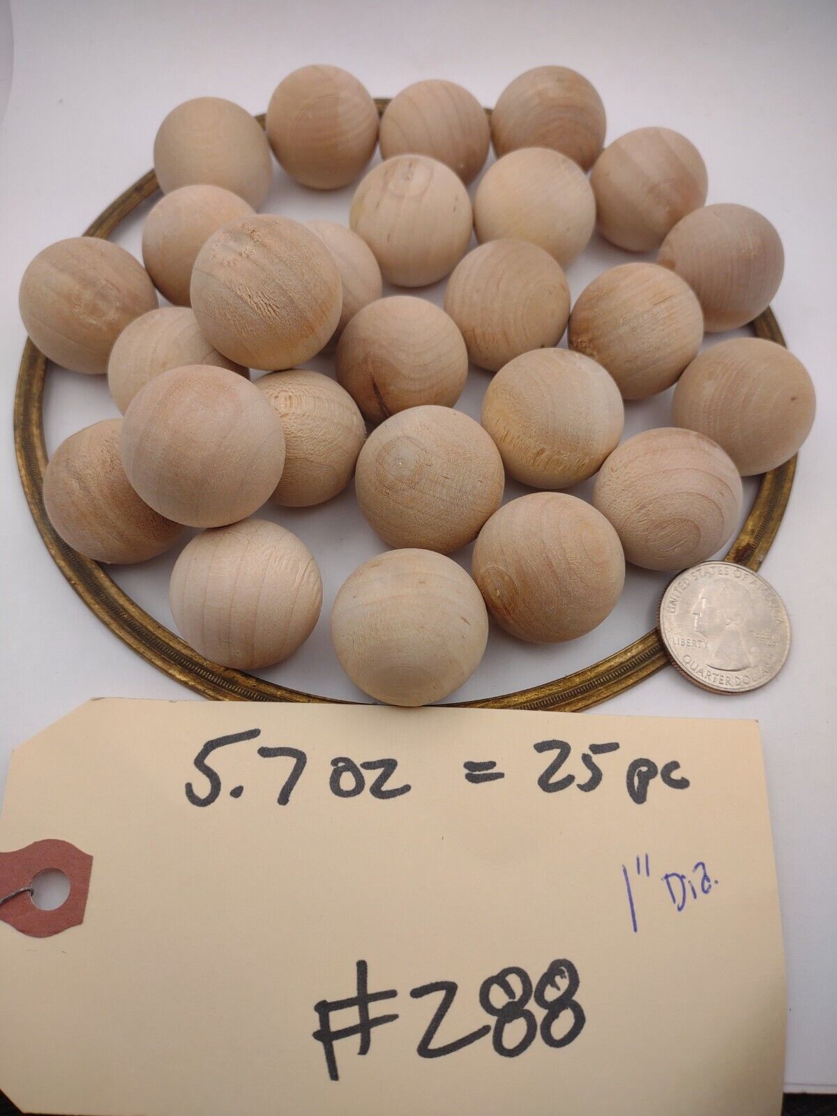 1" Dia. Unfinished Wood Round Ball Spheres 25pc Packs Lot #WS01