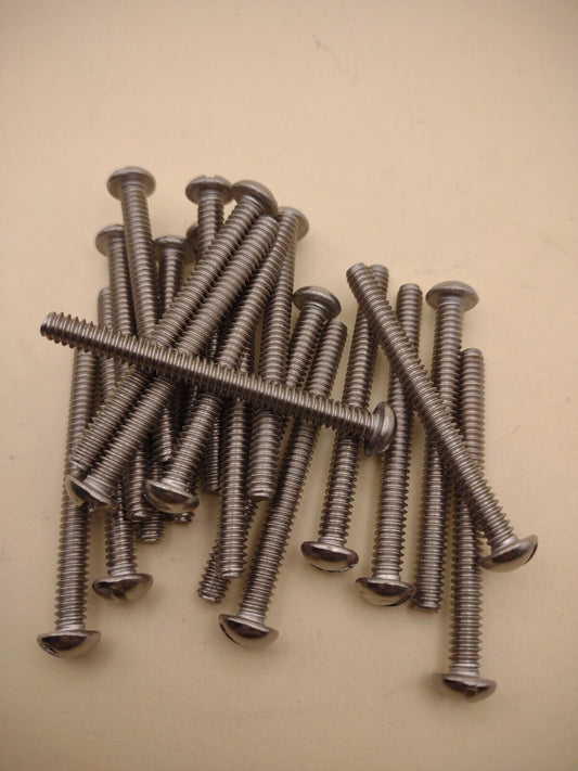 10-24 x 2" 18-8 Stainless Round Head Slotted Machine Screws (20) pack SSMS13