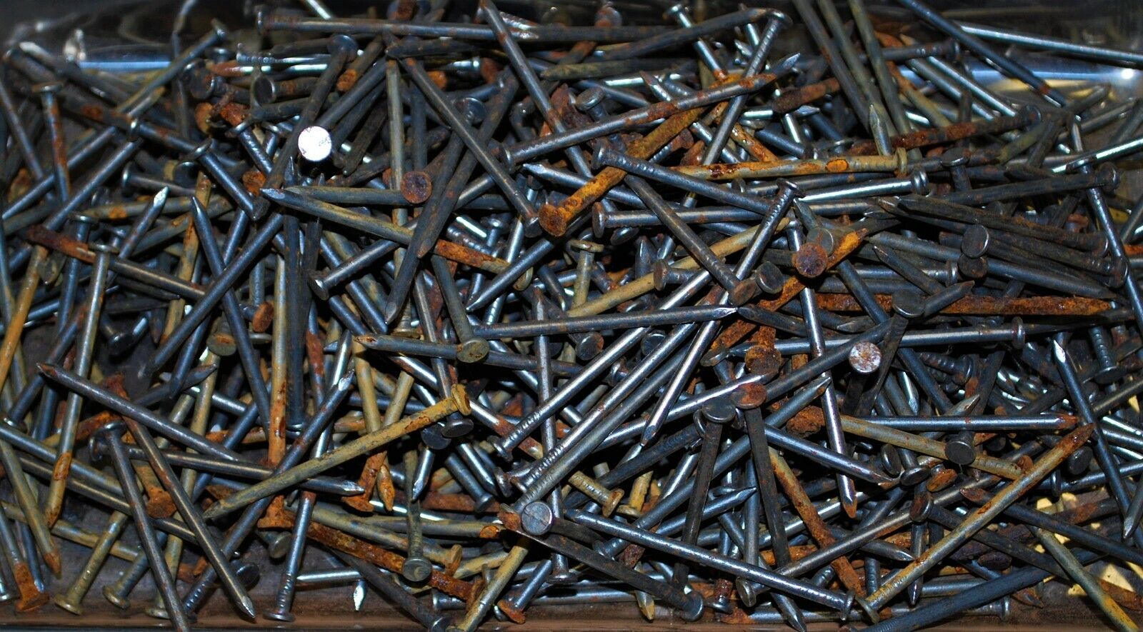 8D 2.5" - 5lbs Rustic Weather aged Steel Nails - Steampunk Hardware - #NB09