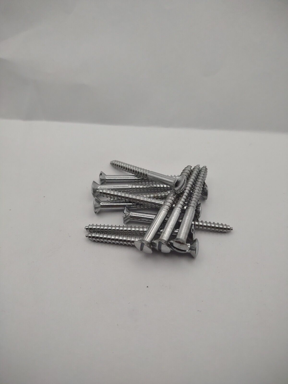 #6 x 1-1/2" Chrome Brass Oval Head Slotted Marine Wood Screws (12) pack CBWS20