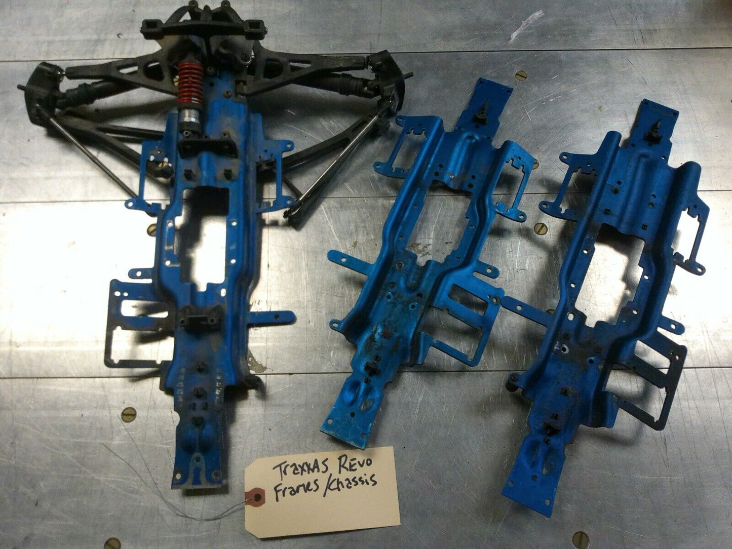 Lot of used Traxxas Revo Frame / Chassis Plates and Parts, Dirty but reusable